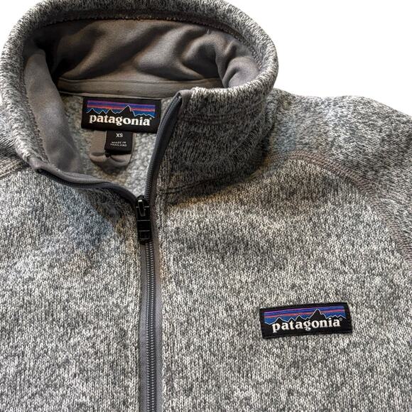 Patagonia Better Sweater Women's XS Heather Gray (Birch White) 1/4 Zip Pullover - Picture 2 of 5